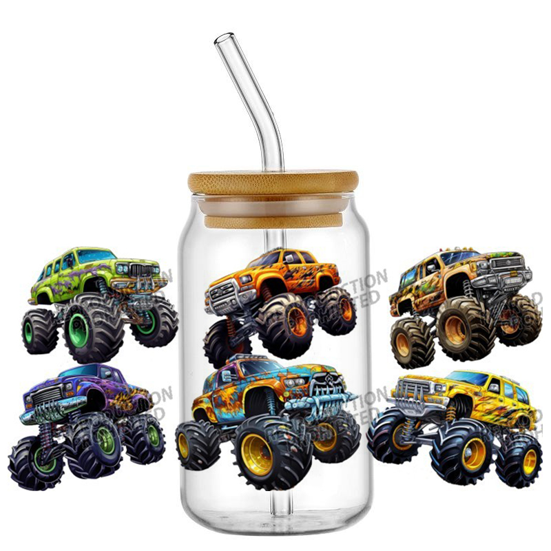 Monster Truck design UV DTF Wr - Rdta Tank Glass ulasan dan harga