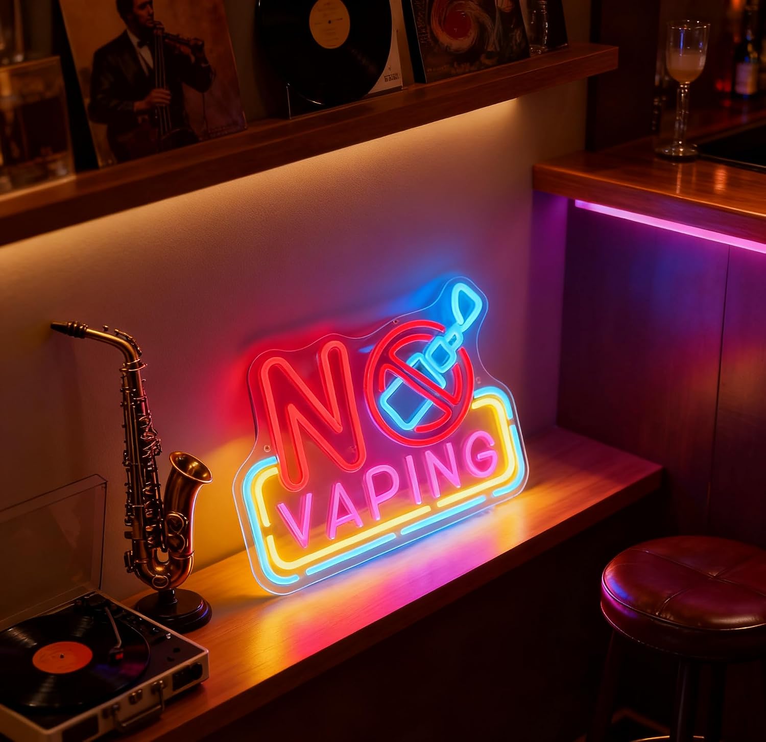 No Vaping LED Neon Sign USB Po - Vaping Shop ulasan dan harga