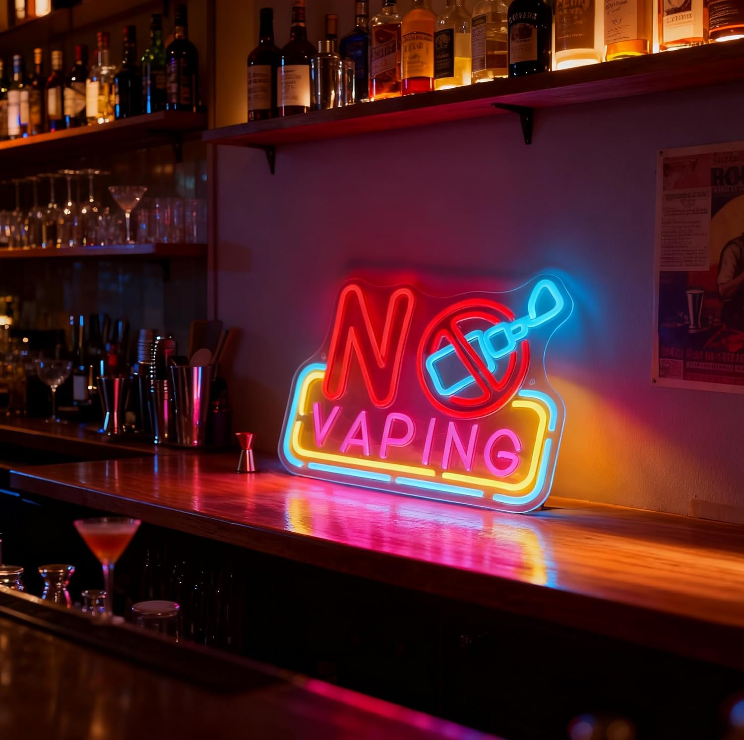 No Vaping LED Neon Sign USB Po - Vaping Shop ulasan dan harga